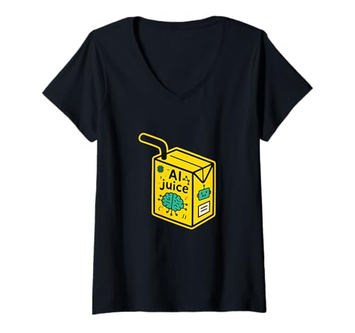 Damen Lustiger KI-Saft Künstliche Intelligenz Roboter Tech Humor T-Shirt mit V-Ausschnitt Damen Lustiger KI-Saft Künstliche Intelligenz Roboter Tech Humor T-Shirt mit V-Ausschnitt von AI Juice Brain Tech Humor Gift Programmers & Geeks