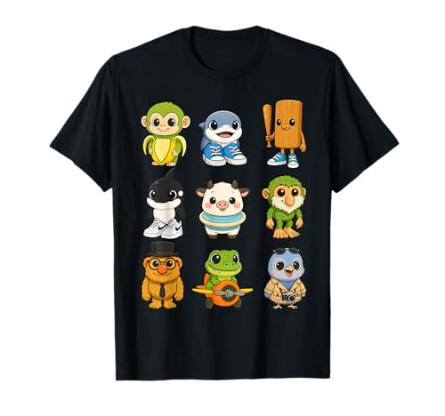 Kawaii Brainrot Charakter Niedliche Chibi Tiere Kinder Jungen T-Shirt Kawaii Brainrot Charakter Niedliche Chibi Tiere Kinder Jungen T-Shirt von AI Los Dicen Brainrot