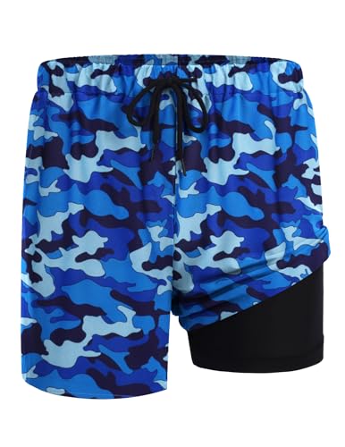 AI'MAGE Badehose Herren Schnelltrocknend Badeshorts Männer Schwimmhose Boardshorts für Männer Sporthose kurz, Tarnfarbe M von AI'MAGE