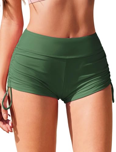 AI'MAGE Badeshorts Damen Armeegrün Badehose Schnell Trocknende Boardshorts Bauchkontrolle Schwimmshorts XL von AI'MAGE