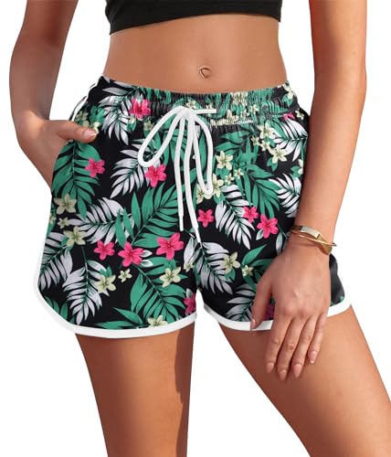 AI'MAGE Badeshorts Damen Badehose Schnell Trocknende Boardshorts Bikini Shorts mit Tasche Schwimmhose M von AI'MAGE