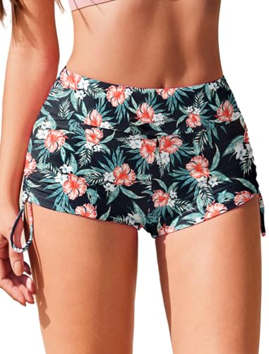 AI'MAGE Badeshorts Damen Blumen Druck - Badehose Damen - Schwimmshorts Frauen - UV Schutz Schwimmhose Kurze Locker Boardshorts für Strand Surf Beach XXL von AI'MAGE