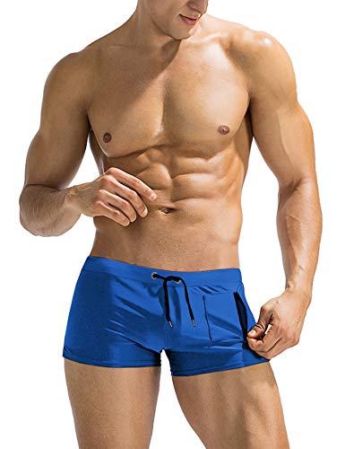 AI'MAGE Badeshorts Herren Trocken mit Tunnelzug Badehose Sport Kurz Jungen Schwimmhose Beachshorts Resistent Männer Men's Swimming Trunks, Königsblau, M von AI'MAGE