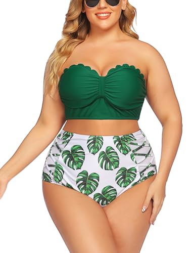 AI'MAGE Bikini Damen Bauchweg Badeanzug High Waist Push Up Bikinis für Damen Bademode Bauchkontrolle Bikini Zweiteilige Bademode Swimsuit von AI'MAGE