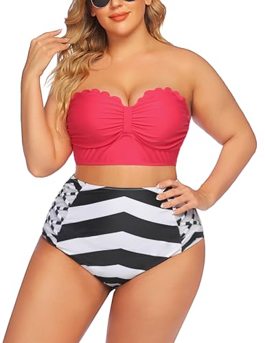 AI'MAGE Bikini Damen Bauchweg Badeanzug High Waist Push Up Bikinis für Damen Bademode Bauchkontrolle Bikini Zweiteilige Bademode Swimsuit von AI'MAGE