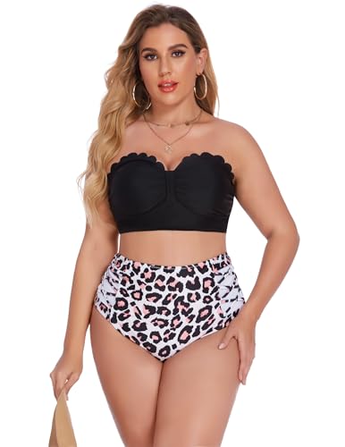 AI'MAGE Bikini Damen Bauchweg Badeanzug High Waist Push Up Bikinis für Damen Bademode Bauchkontrolle Bikini Zweiteilige Bademode Swimsuit von AI'MAGE