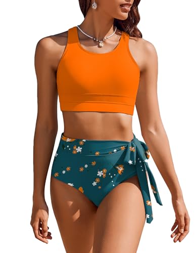 AI'MAGE Bikinis Set High Waisted Bademode Große Brüste Bikini Sportlich Damen Swimsuit Badeanzug Sexy Oberteil Bikinis für Damen, Orange, M AI'MAGE Bikinis Set High Waisted Bademode Große Brüste Bikini Sportlich Damen Swimsuit Badeanzug Sexy Oberteil Bikinis für Damen, Orange, M von AI'MAGE