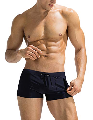 AI'MAGE Herren Badehose Sport Kurz Jungen Schwimmhose Badeshorts Beachshorts Resistent Männer Men's Swimming Trunks, Navyblau, XXL von AI'MAGE