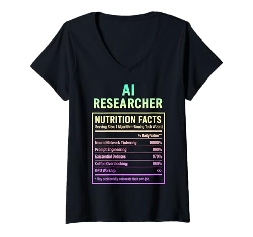 Damen Lustiger KI-Forscher T-Shirt mit V-Ausschnitt Damen Lustiger KI-Forscher T-Shirt mit V-Ausschnitt von AI Researcher Gifts & Tees