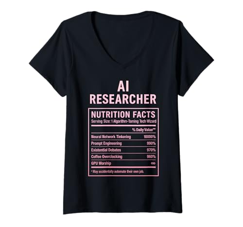 Damen Lustiger KI-Forscher T-Shirt mit V-Ausschnitt Damen Lustiger KI-Forscher T-Shirt mit V-Ausschnitt von AI Researcher Gifts & Tees