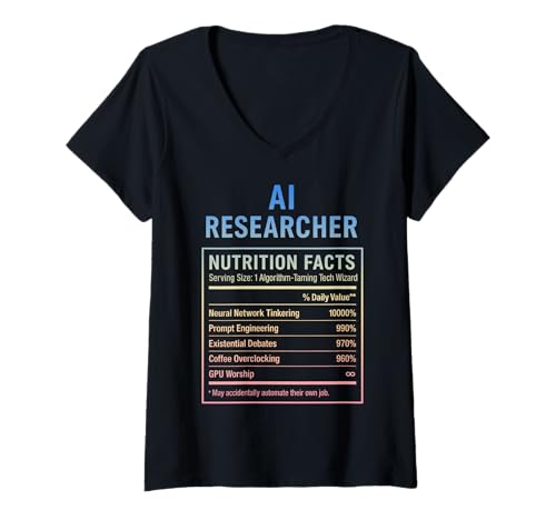 Damen Lustiger KI-Forscher T-Shirt mit V-Ausschnitt Damen Lustiger KI-Forscher T-Shirt mit V-Ausschnitt von AI Researcher Gifts & Tees