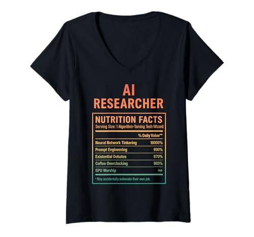 Damen Lustiger KI-Forscher T-Shirt mit V-Ausschnitt Damen Lustiger KI-Forscher T-Shirt mit V-Ausschnitt von AI Researcher Gifts & Tees