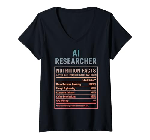 Damen Lustiger KI-Forscher T-Shirt mit V-Ausschnitt Damen Lustiger KI-Forscher T-Shirt mit V-Ausschnitt von AI Researcher Gifts & Tees