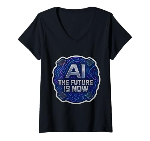 Damen KI: Die Zukunft ist jetzt Ingenieurspezialist, Liebhaber von Anwendertechnik T-Shirt mit V-Ausschnitt von AI The Future Is Now Enginner Specialist Products