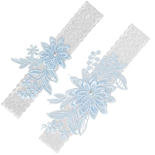 AIBAOBAO Hochzeitsstrumpfband für Bräute, 2 Stück Damen Spitze Bein Strumpfband, Hochzeit Accessoires Elastisches Strass Strumpfband für Bräute, Brautjungfern, Hochzeiten, Alltagsdekoration von AIBAOBAO