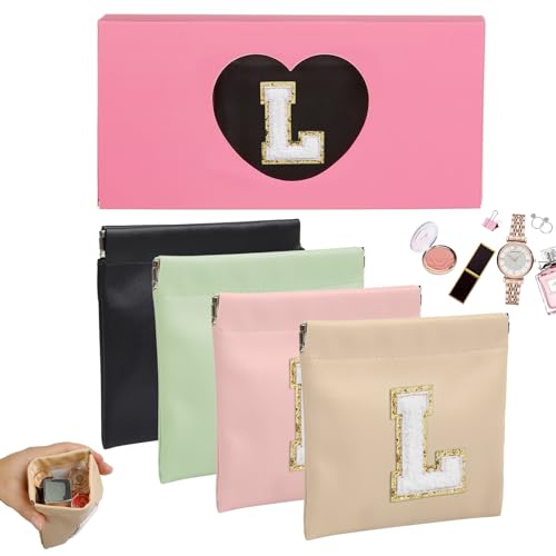 AIBFRID Kleine Make-up-Tasche für Geldbörse, tragbare Kosmetiktaschen für Damen, Münzgeldbörse, Lippenstift, Kosmetikzubehör, Organizer, kleines Reise-Set, Aufbewahrungstasche, 4 Stück, Schwarz, Rosa AIBFRID Kleine Make-up-Tasche für Geldbörse, tragbare Kosmetiktaschen für Damen, Münzgeldbörse, Lippenstift, Kosmetikzubehör, Organizer, kleines Reise-Set, Aufbewahrungstasche, 4 Stück, Schwarz, Rosa von AIBFRID