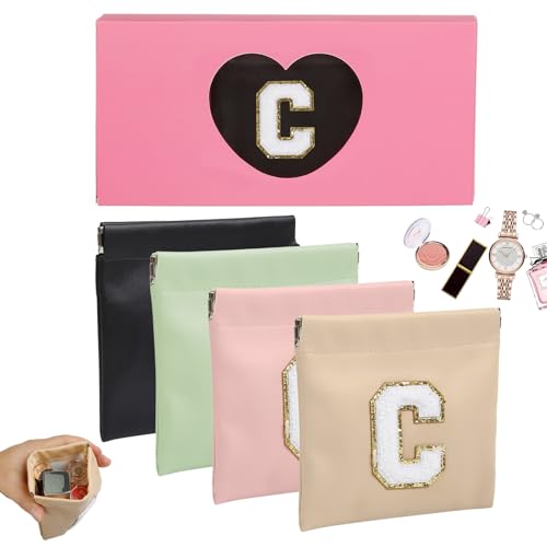 AIBFRID Kleine Make-up-Tasche für Geldbörse, tragbare Kosmetiktaschen für Damen, Münzgeldbörse, Lippenstift, Kosmetikzubehör, Organizer, kleines Reise-Set, Aufbewahrungstasche, 4 Stück, Schwarz, Rosa AIBFRID Kleine Make-up-Tasche für Geldbörse, tragbare Kosmetiktaschen für Damen, Münzgeldbörse, Lippenstift, Kosmetikzubehör, Organizer, kleines Reise-Set, Aufbewahrungstasche, 4 Stück, Schwarz, Rosa von AIBFRID