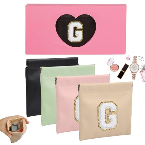 AIBFRID Kleine Make-up-Tasche für Geldbörse, tragbare Kosmetiktaschen für Damen, Münzgeldbörse, Lippenstift, Kosmetikzubehör, Organizer, kleines Reise-Set, Aufbewahrungstasche, 4 Stück, Schwarz, Rosa AIBFRID Kleine Make-up-Tasche für Geldbörse, tragbare Kosmetiktaschen für Damen, Münzgeldbörse, Lippenstift, Kosmetikzubehör, Organizer, kleines Reise-Set, Aufbewahrungstasche, 4 Stück, Schwarz, Rosa von AIBFRID