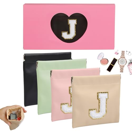 AIBFRID Kleine Make-up-Tasche für Geldbörse, tragbare Kosmetiktaschen für Damen, Münzgeldbörse, Lippenstift, Kosmetikzubehör, Organizer, kleines Reise-Set, Aufbewahrungstasche, 4 Stück, Schwarz, Rosa AIBFRID Kleine Make-up-Tasche für Geldbörse, tragbare Kosmetiktaschen für Damen, Münzgeldbörse, Lippenstift, Kosmetikzubehör, Organizer, kleines Reise-Set, Aufbewahrungstasche, 4 Stück, Schwarz, Rosa von AIBFRID