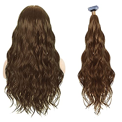 #6,24in,Tape in Extensions Remy Echthaar, Unsichtbares Haarteil Echtes Naturhaar Extensions Kann gebleicht werden, Echthaar-Perücken, Echthaarverlängerungen für Frauen von AIBOTY