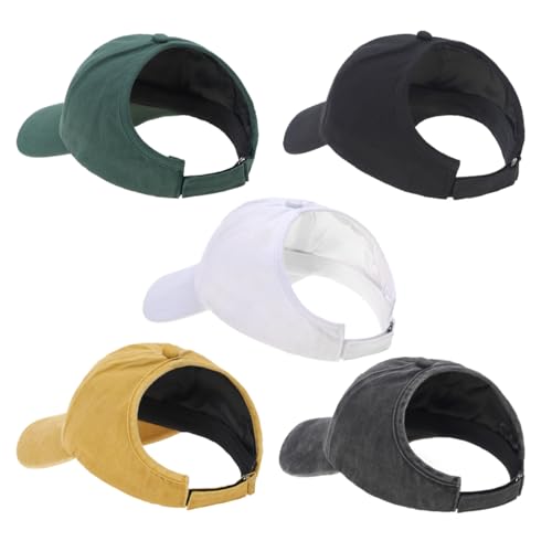 AICILY Baseballkappe für Damen mit offener Rückseite, für natürlich lockiges Haar, Afro-Frisur, Pferdeschwanz-Hut, 2er-Pack, Einheitsgröße-L von AICILY