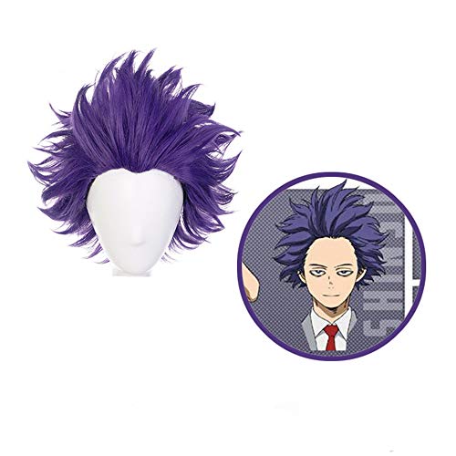 AICW Kurze lila Anime Cosplay Perücken Halloween Kostüm Party Haar Perücken (Shinsou Hitoshi) von AICWDIVA