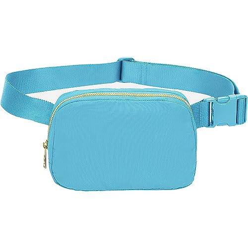 Mode-Bauchtausche Sport-Gürteltasche Hüfttasche Nylon-Stoff 2 Hauptfächer und Netzfächer Reißverschluss Verstellbarer Gurt Damen/Herren (LLL Blue) von AIDBUCKS