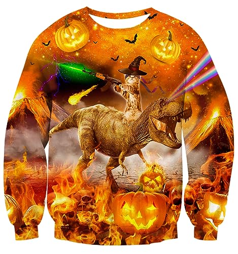 AIDEAONE Herren Damen Halloween 3D Weihnachtsmann Langarm T-Shirt Sweatshirt von AIDEAONE