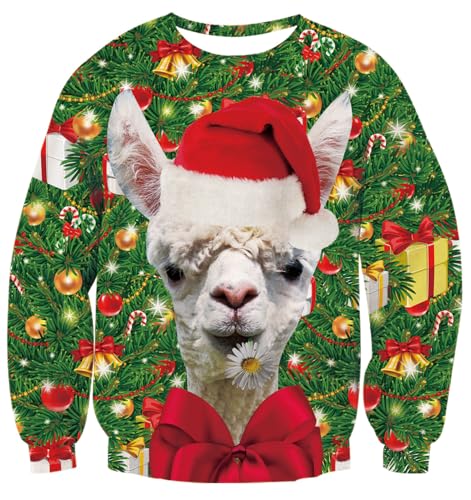 AIDEAONE Herren Damen Komisch Weihnachten Pullover Rundhals Sweatshirt Ugly Christmas Sweater von AIDEAONE