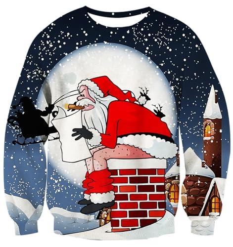 AIDEAONE Herren Weihnachten Pullover Ugly Christmas Sweater Weihnachtspulli Pullover Sweatshirt von AIDEAONE