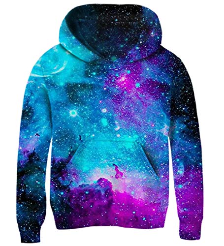AIDEAONE Jungen Mädchen Galaxy Fleece Pullover Jacke Pullover Sweatshirts mit Taschen von AIDEAONE