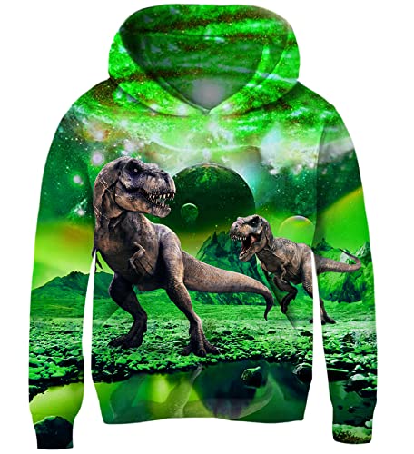 AIDEAONE Jungen Mädchen Hoodie 3D Pullover Hooded Sweatshirt Grün 5-6 Jahre (M) von AIDEAONE