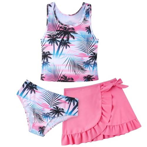 AIDEAONE Mädchen Bikini-Badebekleidung Hawaii Kinder Swim-Kostüm Leichter Tankini-Badeanzug für Strandferien im Freien Schwimmanzug 11-12 Jahre von AIDEAONE