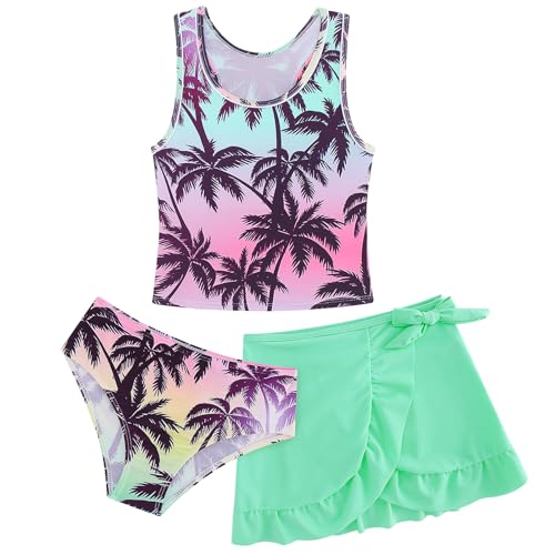 AIDEAONE Mädchen Bikini-Badebekleidung Hawaii Kinder Swim-Kostüm Leichter Tankini-Badeanzug für Strandferien im Freien Schwimmanzug 11-12 Jahre von AIDEAONE