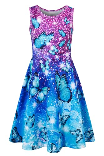 AIDEAONE Mädchen Schmetterling Sommerkleid Party Kleid 10-12 Jahre, XL von AIDEAONE