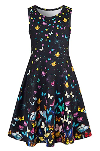 AIDEAONE Mädchenkleid Sommerkleider Mädchen Schmetterling Party Kleid 10-12 Jahre, XL von AIDEAONE