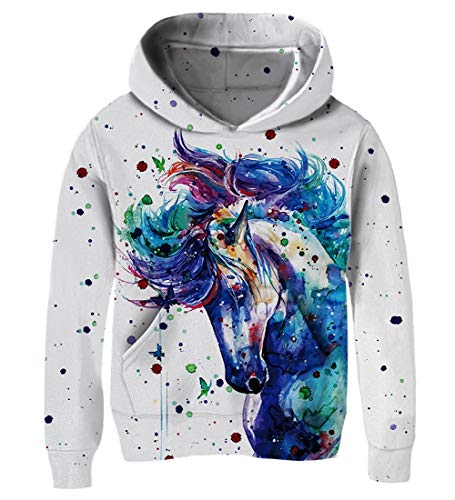 AIDEAONE Teen Jungen Mädchen Neuheit Tier Galaxy Hoodies Octopus Drucken Sweatshirts Pullover Langarm Hoodies Sweatshirts 14-16 Jahre von AIDEAONE