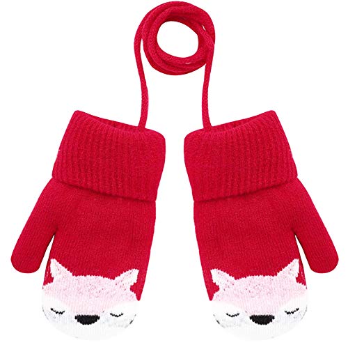 AIDIER Baby Jungen Mädchen Winter Strickhandschuhe Warme Fleece-Gefütterte Handschuhe für Kinder 0-3 Jahre von AIDIER