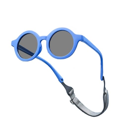 AIDIER Polarisierte Sonnenbrille mit Riemen Outdoor UV400 Schutz Kindersonnenbrille mit Weichem Silikonrahmen Flexible Baby Sonnenbrille Verstellbares Gummiband für 0-3 Jahre Jungs und Mädchen von AIDIER