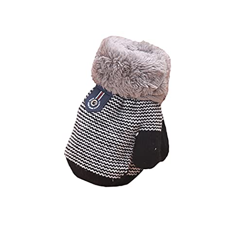 AIDIER Baby Winter Fäustlinge Gestrickte Handschuhe mit Fleece gefüttert Hang Neck Fäustlinge für Baby Jungen Mädchen 6 Monate-3 Jahre von AIDIER