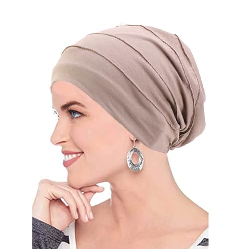 AIDIER Chemo Turban Mütze füR Frauen Damen Sommer Chemo Kopfbedeckung Baumwolle Chemo Krebs Cap Slouchy Kopfwickel Schlafmütze Weicher Turban füR Krebs Kopfbedeckung Turban füR Frauen Haarausfall von AIDIER