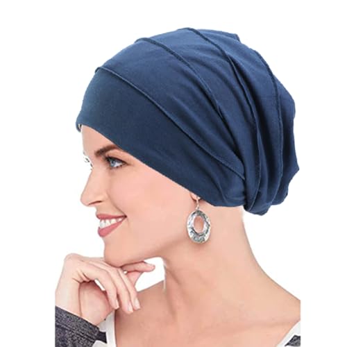 AIDIER Chemo Turban Mütze für Frauen - Sommer Chemo Kopfbedeckung aus Baumwolle - Slouchy Turban für Haarausfall von AIDIER