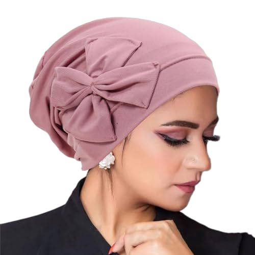 AIDIER Damen Chemo Turban mit Schleife Weiche Bonnet Schlafmütze Sommer Sonnenschutz Turban Elastische Chemo Kopfbedeckung Beanie Mütze Slouchy Kopfwickel für Frauen Krebs Haarausfall von AIDIER
