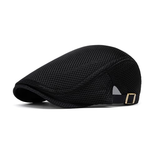 AIDIER Herren Mesh Schiebermütze Atmungsaktiv Mesh Schirmmütze Flatcap Einstellbar Sommer Sonnenschutz Hut Barett Cap Newsboy Cap Driving Kappe von AIDIER