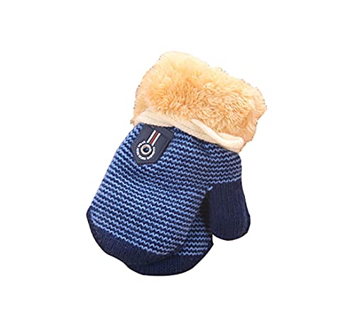 AIDIER Baby Winter Fäustlinge Gestrickte Handschuhe mit Fleece gefüttert Hang Neck Fäustlinge für Baby Jungen Mädchen 6 Monate-3 Jahre von AIDIER