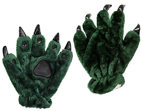 Halloween-Kostüm, Klauenhandschuhe, Neuheit, Erwachsene und Kinder, Tierpfoten-Handschuhe, haarige Hände, warme Dinosaurier-Handschuhe, Katze, Wolf, Klauen-Fäustlinge für Halloween, Cosplay, Karneval, von AIDIER