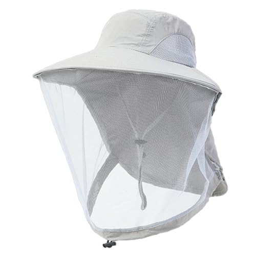 UPF50+ Sonnenhut mit Moskitonetz Nackenschutz Mesh Moskitonetz Hut Wasserdicht Sommermütze mit Breiter Krempe für Angeln Gartenarbeit Camping Imkerei von AIDIER