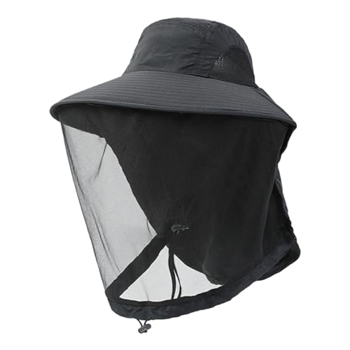 UPF50+ Sonnenhut mit Moskitonetz Nackenschutz Mesh Moskitonetz Hut Wasserdicht Sommermütze mit Breiter Krempe für Angeln Gartenarbeit Camping Imkerei von AIDIER