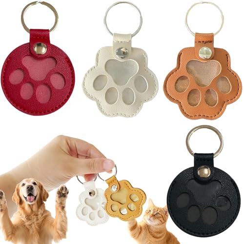AIDODIA SchlüSselanhäNger FüR Tierhaare Erinnerung- Tierhaar AnhäNger, SchlüSselanhäNger Hundepfote & Katzenhaar Sammler, Personalisierte Aufbewahrungsbox FüR Tierhaare FüR Hunde & Katzen (A) von AIDODIA