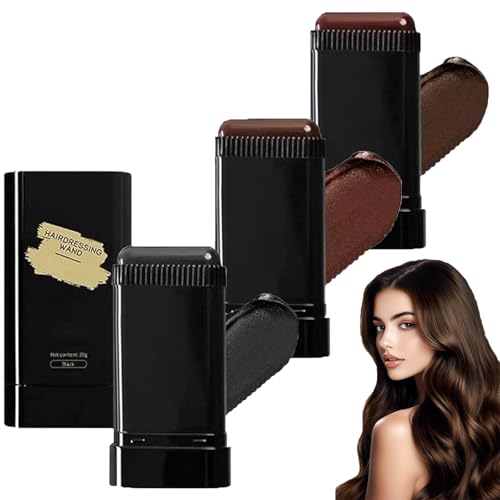 HaarfäRbekamm Mit Farbe - Graue Haare Abdecken HaarfäRbestift | Instant-Haarfarbstift Mit Integriertem Kamm, TemporäRer WurzelfäRbe-HaarfäRbepinsel - Grauhaarabdeckung FüR MäNner Und Frauen (3 PCS) von AIDODIA